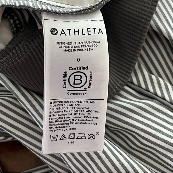 Athleta White and Gray Striped Brooklyn Ankle Pants Size 0 - Picture 8 of 8